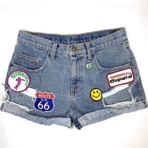 Carmar Patch High Rise Denim Shorts